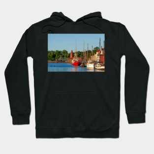 Museum ships on the Untertrave in the evening light, Lübeck, Schleswig-Holstein, Germany, Europe Hoodie